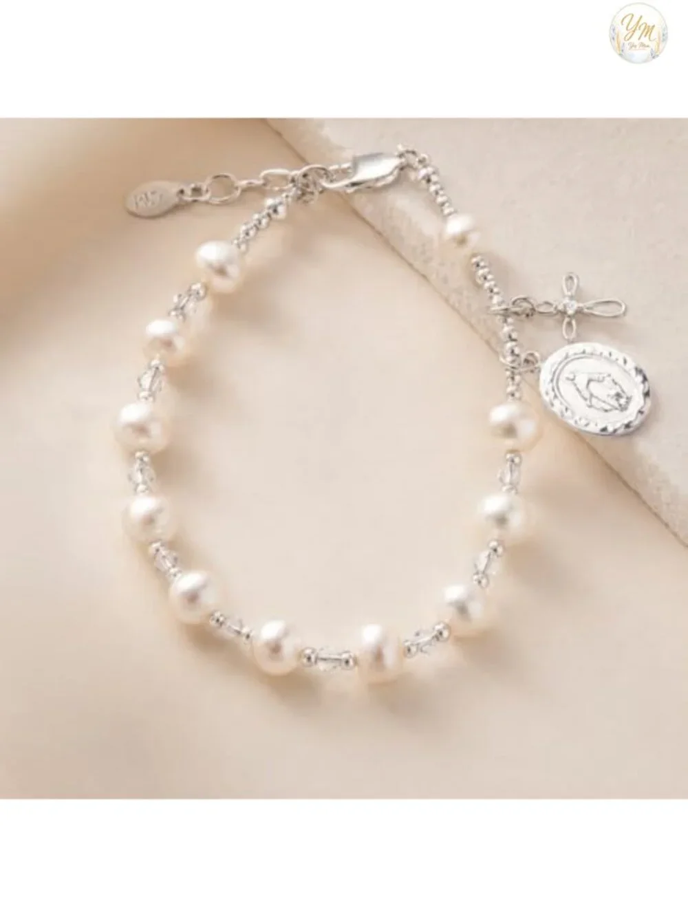 Girls Rosary Bracelet .925 Sterling Silver First Communion Keepsake Gift